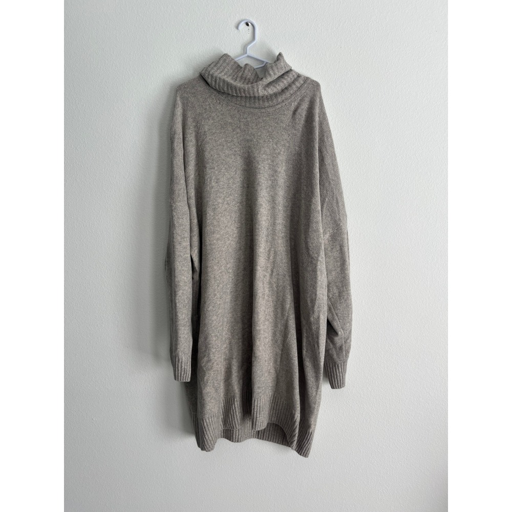 Gap Womens XXL Tall Gray‎ Turtleneck Oversized Sweater Dress Long Sleeve Knit